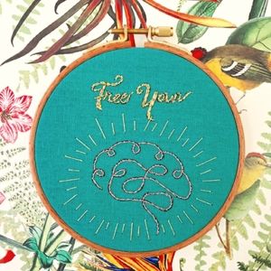 Embroidery Art "Free Your Mind" Wall Art